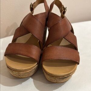 Kork-Ease Brown Leather Women's Sandals, has some scratches and priced according